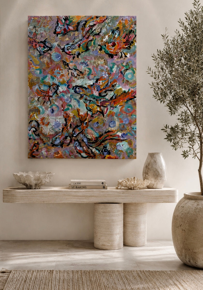 Finding Fish sold original abstract artwork by Georgia Stevens