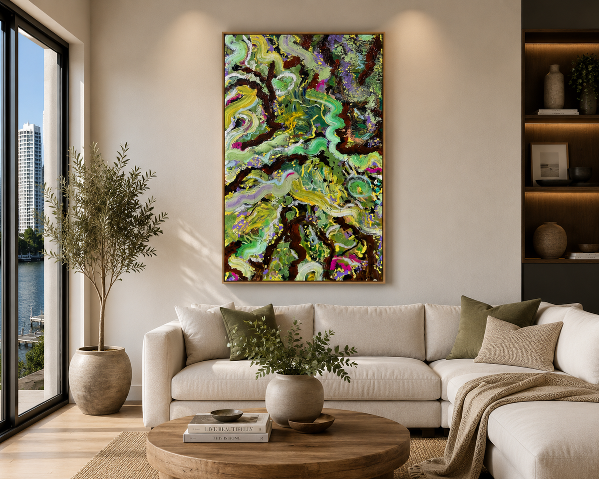 Neon Lights sold original abstract artwork by Georgia Stevens