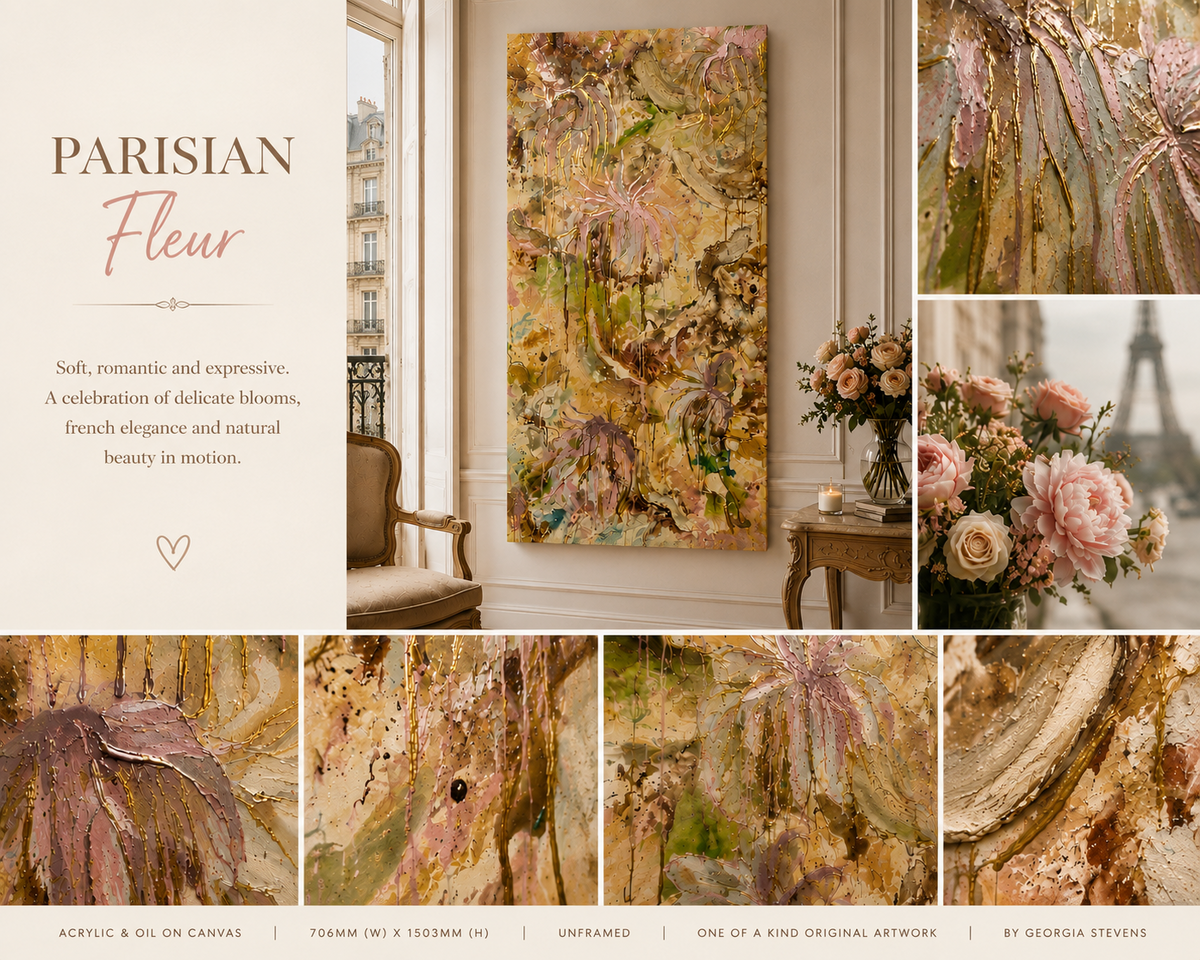 Parisian Fleur artwork details, texture and dimensions by Georgia Stevens