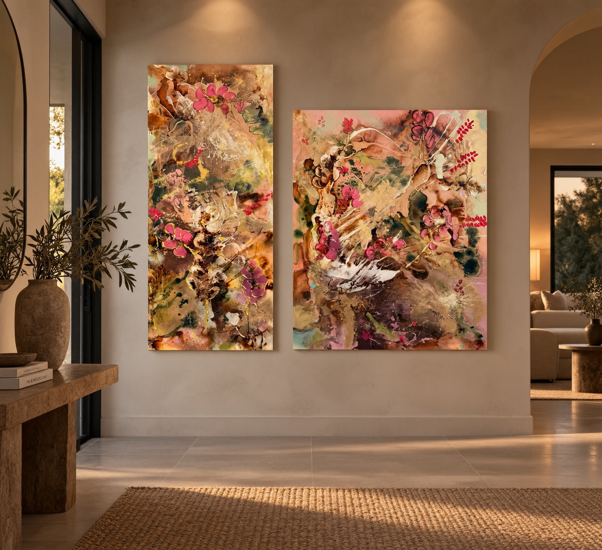 Wildflowers Soft and Bold original artworks by Sun Spell Studio styled together